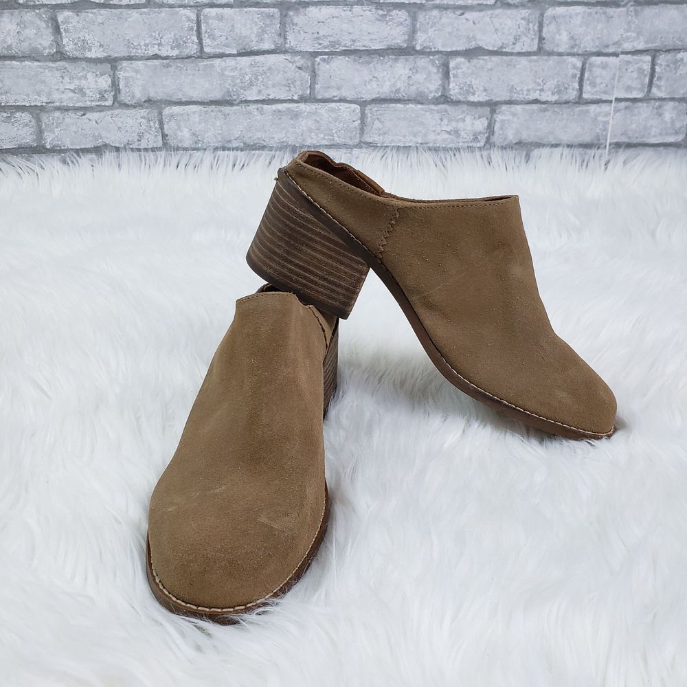 TOMS Women's Toffee Suede Leila Mule Clogs US 8.5